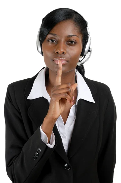 Customer support operator silence Stock Photo