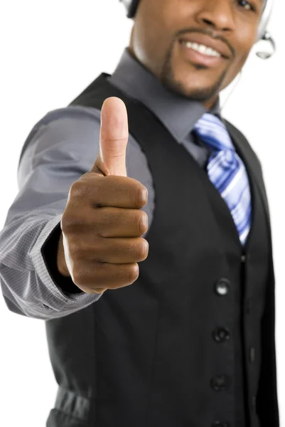Customer support operator thumbs up Royalty Free Stock Photos