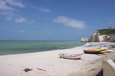 manzara kayalıklarla, etretat, Fransa Normandy