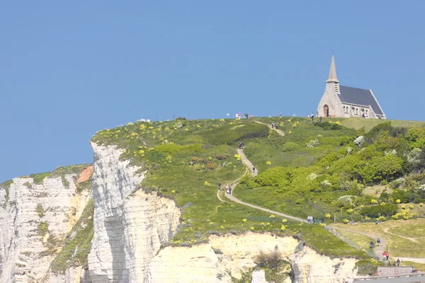 manzara kayalıklarla, etretat, Fransa Normandy