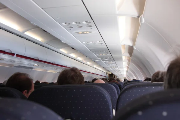 Dentro de la cabina de un avión de pasajeros — Foto de Stock
