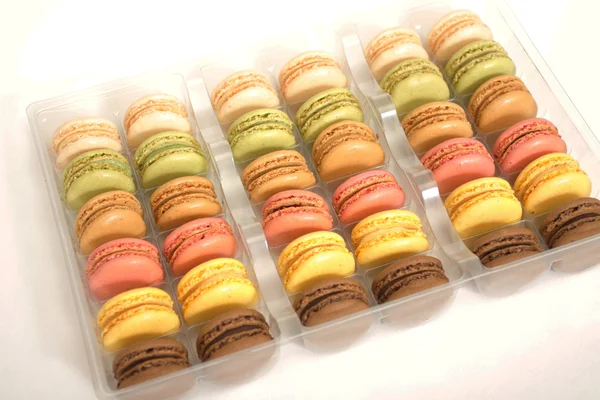 stock image Assortment of macaroons on a white background