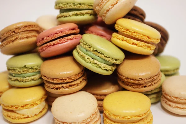 stock image Assortment of macaroons on a white background