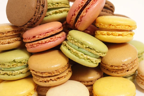 stock image Assortment of macaroons on a white background