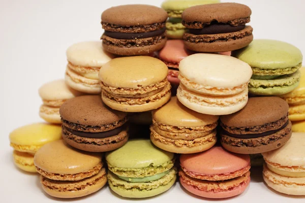 stock image Assortment of macaroons on a white background