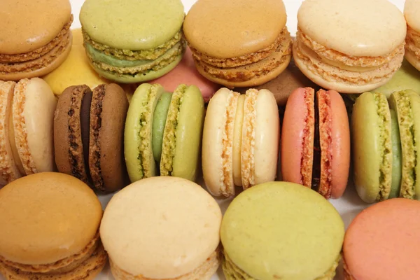 stock image Assortment of macaroons on a white background