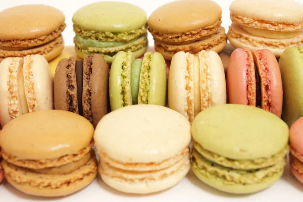 stock image Assortment of macaroons on a white background