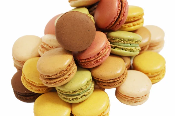stock image Assortment of macaroons on a white background