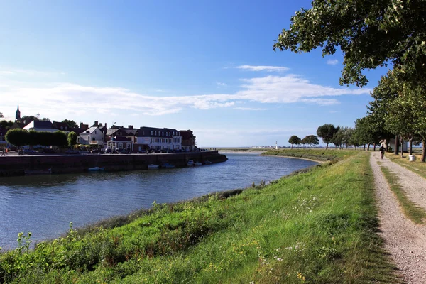 Channel of entrance of the port of saint valery sur somme — Stock Photo, Image