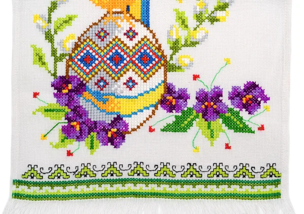Embroidered good by cross-stitch pattern — Stock Photo, Image