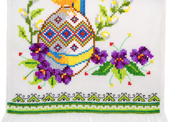 Embroidered good by cross-stitch pattern