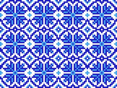 Seamless embroidered good like handmade cross-stitch pattern clipart