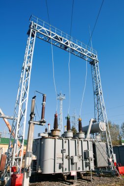 Transformer on high power station clipart