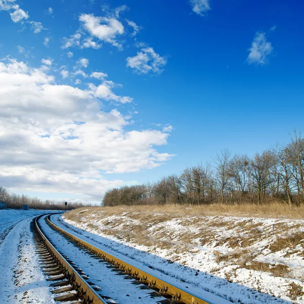 stock image Railroad to sunset. winter time