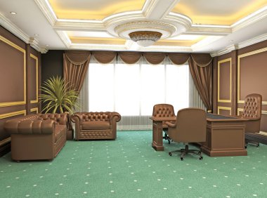 Classic modern Office interior apartment space clipart