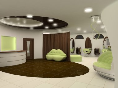 Outlook of luxury beauty salon interior space apartment clipart