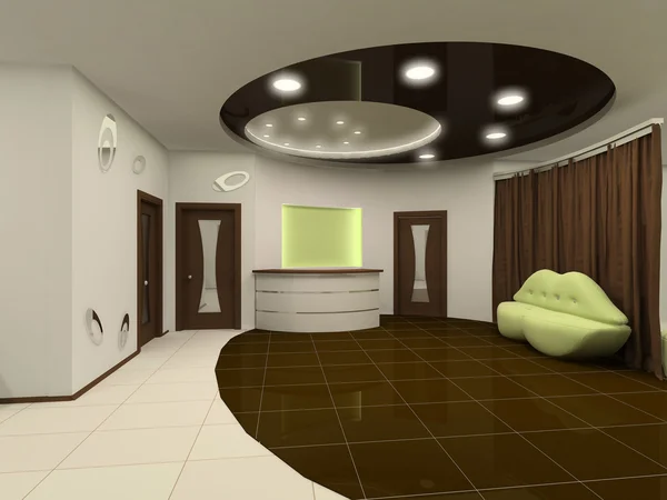 Recepção salão de design de interiores com mobiliário — Fotografia de Stock