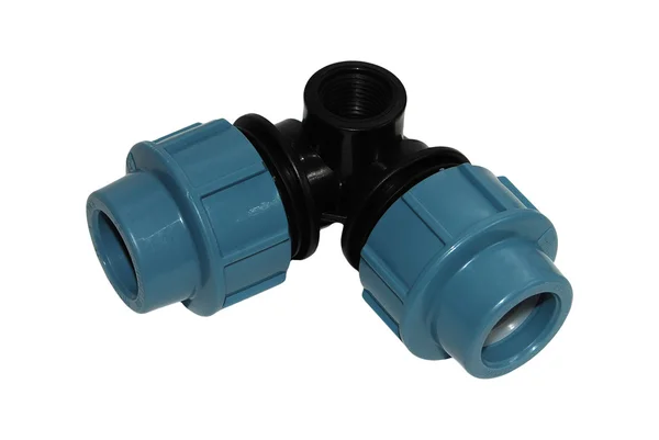 Pipe fittings water for plastic pipes — Stock Photo, Image