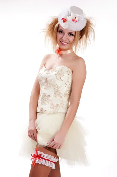 Young attractive blond bride — Stock Photo, Image