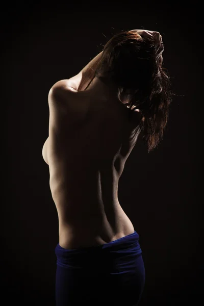 여자, 반 옷된의 화려한 몸 — 스톡 사진
