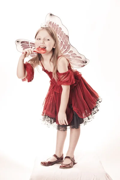 stock image Adorable little girl with candy