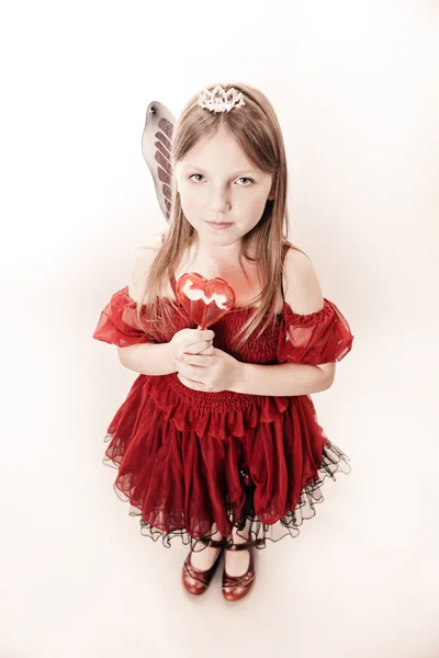 stock image Adorable little girl with candy