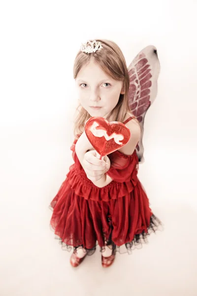 stock image Adorable little girl with candy