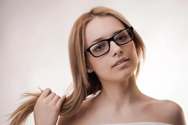 stock image Cute girl wearing glasses