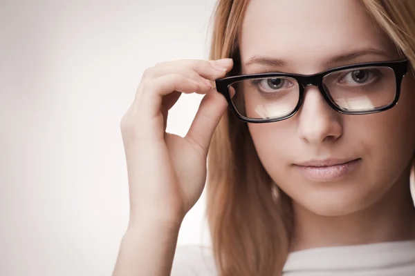 stock image Cute girl wearing glasses