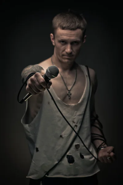 Rock şarkıcısı portresi — Stok fotoğraf