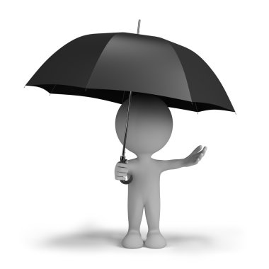 3d person with an umbrella