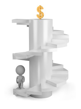 3d pеrsоn on the stairs clipart