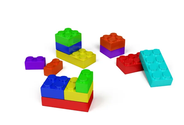 Bloques de juguete de plástico 3d —  Fotos de Stock