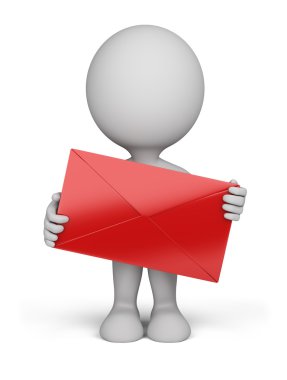 3d person - envelope clipart