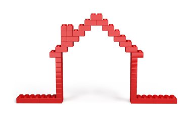 3d house of Plastic blocks clipart