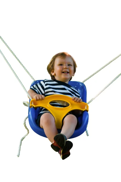 stock image The boy on a swing