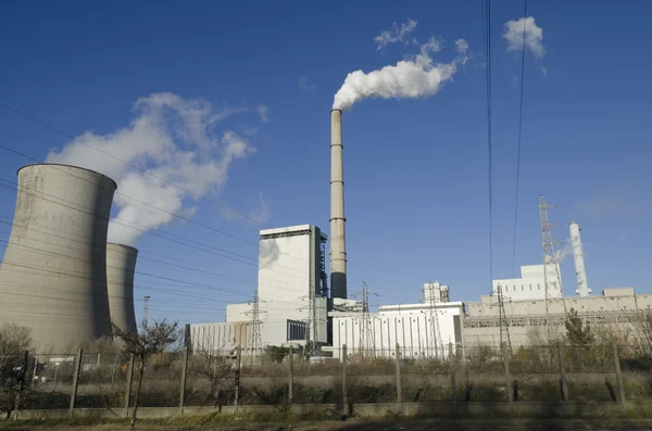 Електростанція з димарями Стокова Картинка