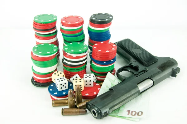 Chips and dice — Stock Photo, Image