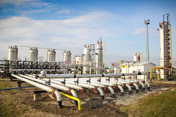 Indústrias de refinação de petróleo e gás — Fotografia de Stock