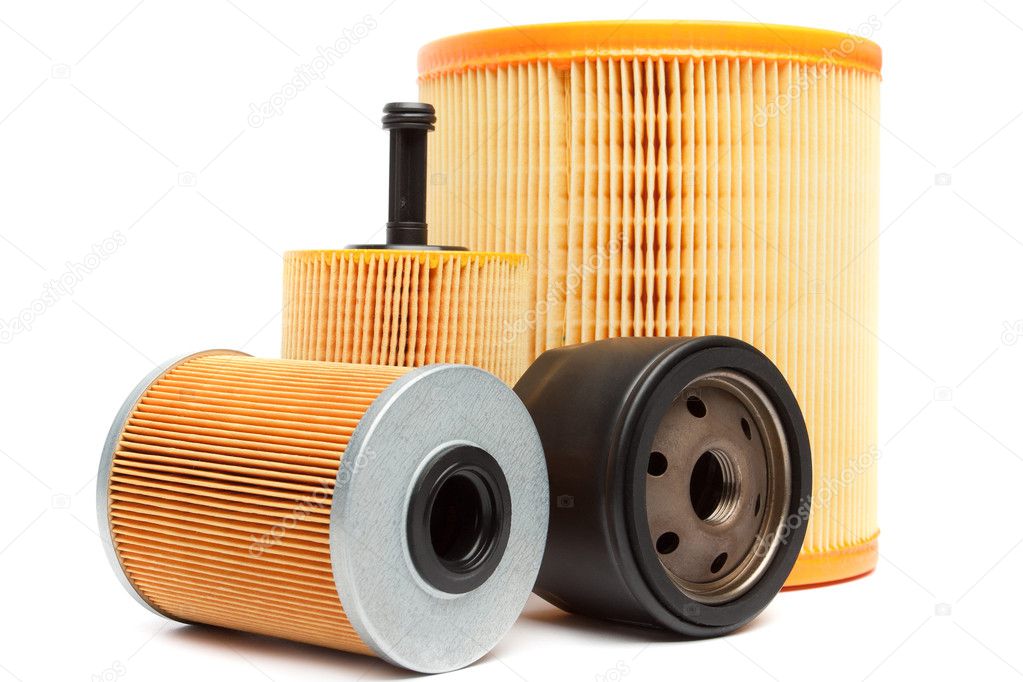 Filters for car isolated on a white background