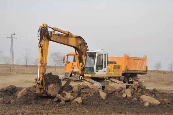 Trabajos de máquinas excavadoras —  Fotos de Stock