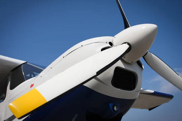 Yellow plane propeller — Stock Photo, Image