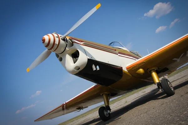 Motor en propeller van een vliegtuig — Stockfoto