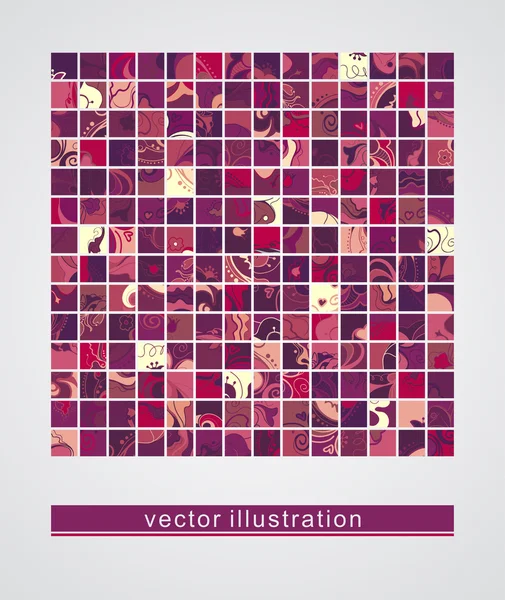 Background with a group of floral illustrations. Vector Icons. — Stock Vector