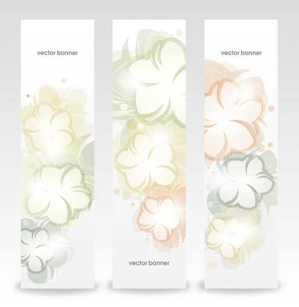 Set of the floral abstract banners. — Stock Vector