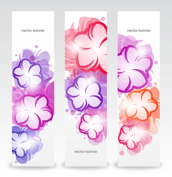 Set of the floral abstract banners. — Stock Vector