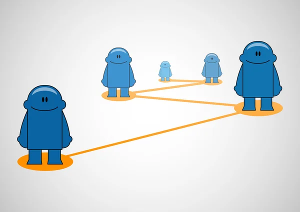 Social Network. Vector illustration of funny little men — Stock Vector