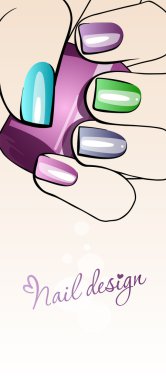 Fashion Nails. Illustration of nail design clipart