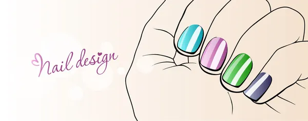 Uñas de moda. Ilustración del diseño de uñas — Vector de stock