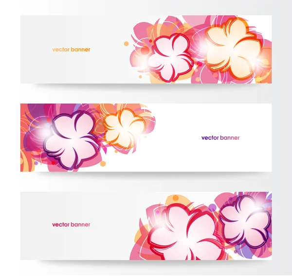 Bannière florale horizontale. Élément de conception — Image vectorielle